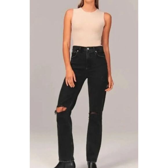 Abercrombie and Fitch A&F The Ankle Straight Ultra High Rise 26 2 Curve Love - Picture 1 of 11